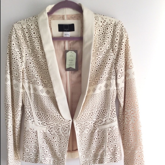 ANTHROPILOGIE DOLCE VITA Laser Cut Beige Jacket - Picture 4 of 7